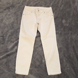 White Cropped Jeans by Cache